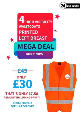 4 x High Visibility Waistcoat Deal