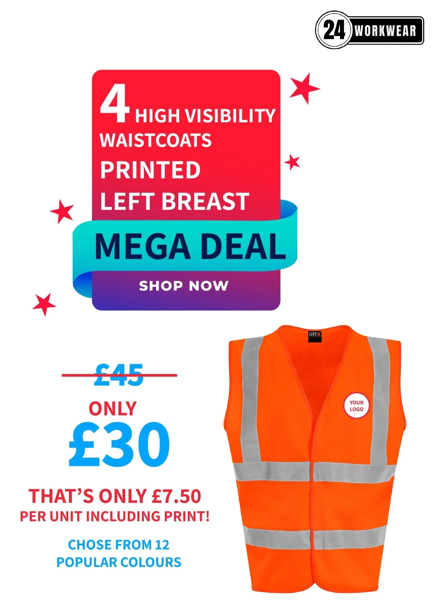 4 x High Visibility Waistcoat Deal