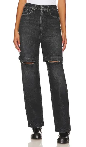 AGOLDE Risha Zip Utility in Black