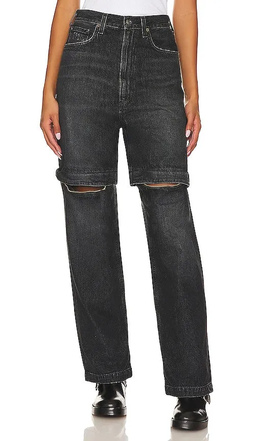 AGOLDE Risha Zip Utility in Black