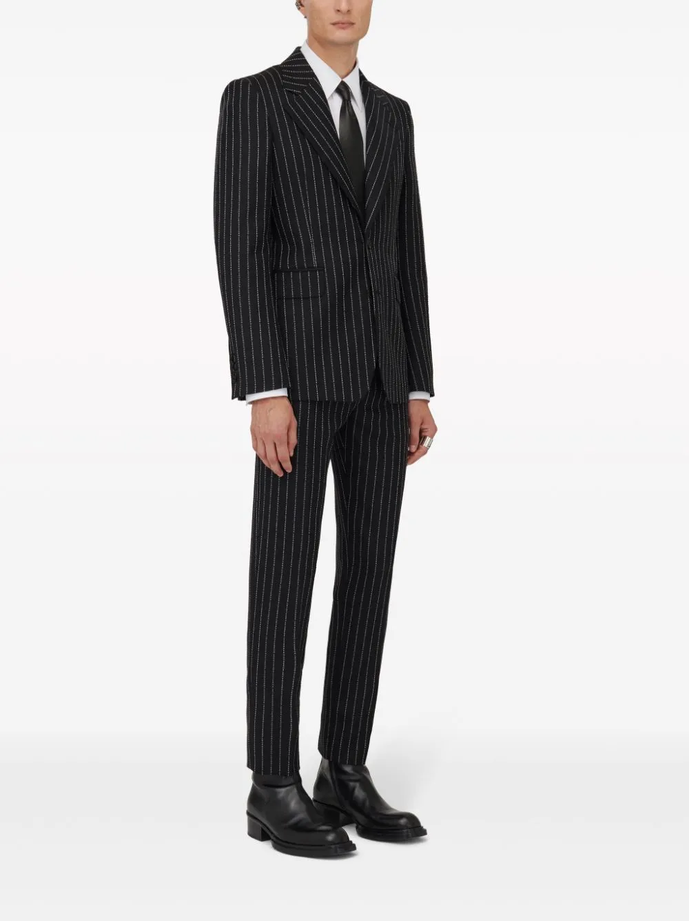 Alexander McQueen pinstriped single-breasted blazer