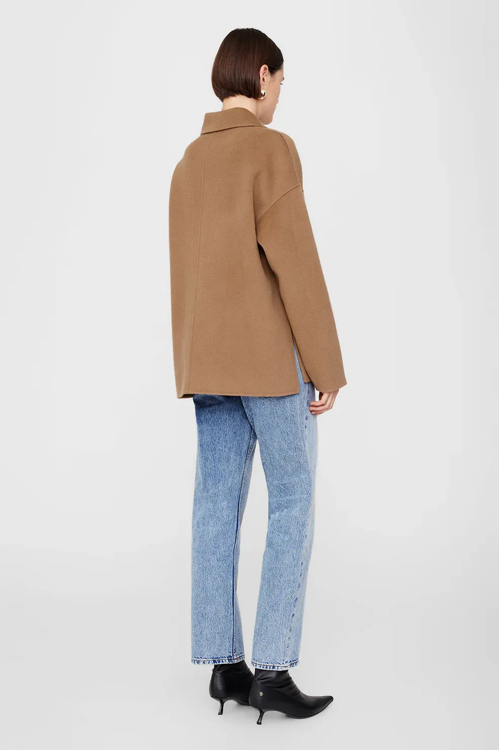Anine Bing Luca Jacket Camel Cashmere Blend in Camel