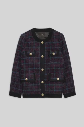 Anine Bing Lydia Jacket in Blue and Red Tweed