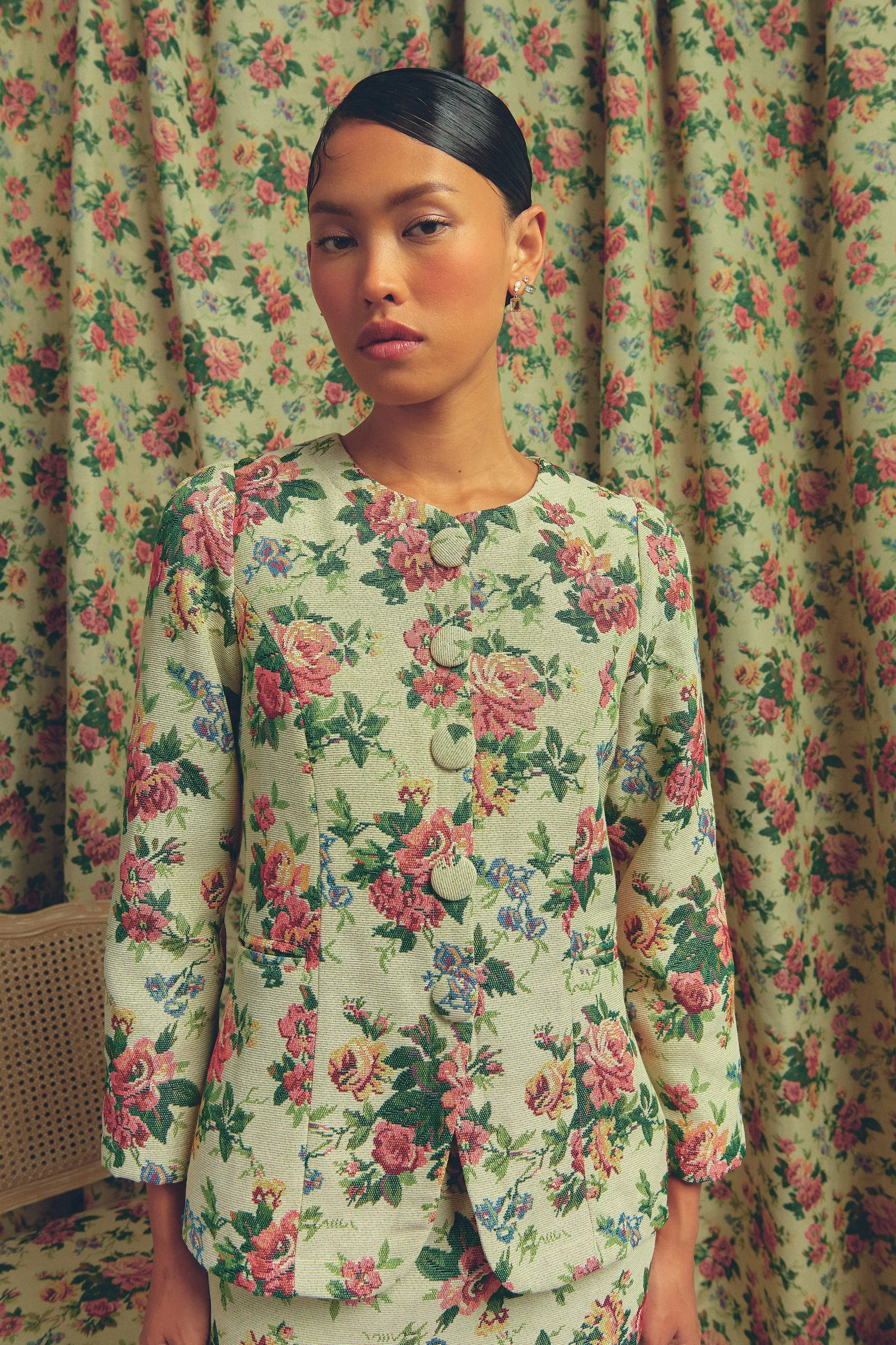Heritage Brocade Waistcoat in Chamomile