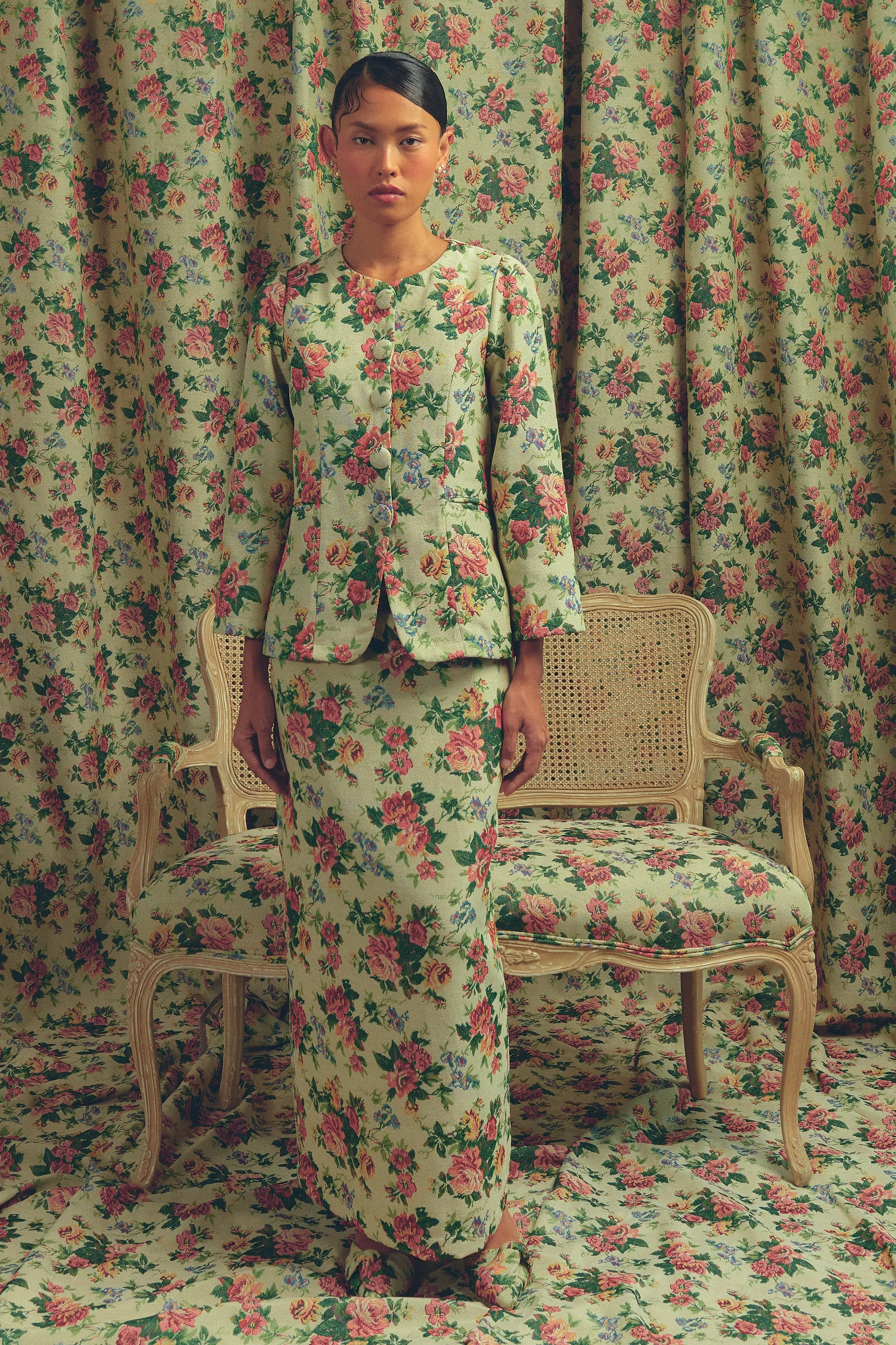 Heritage Brocade Waistcoat in Chamomile