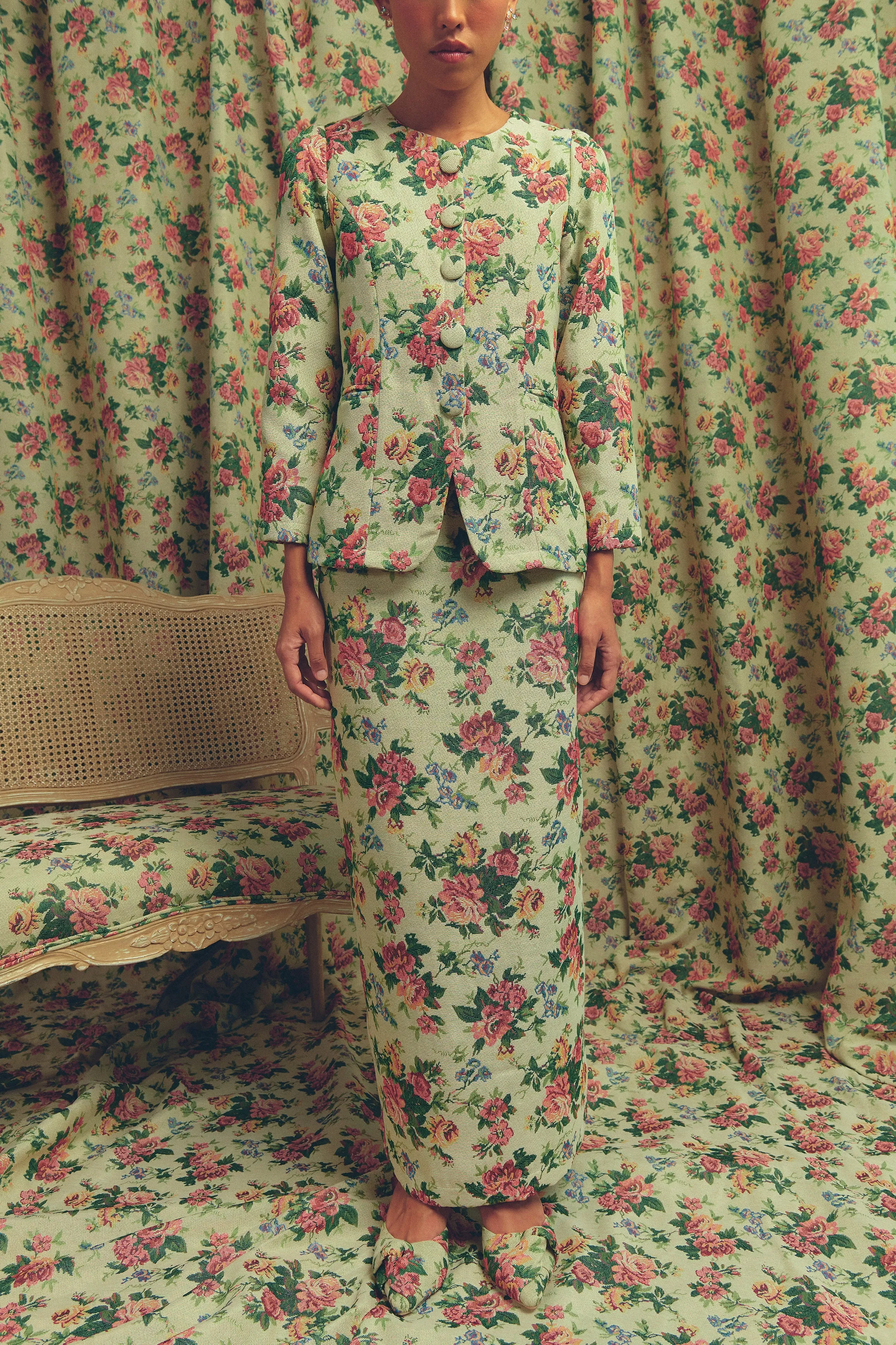 Heritage Brocade Waistcoat in Chamomile