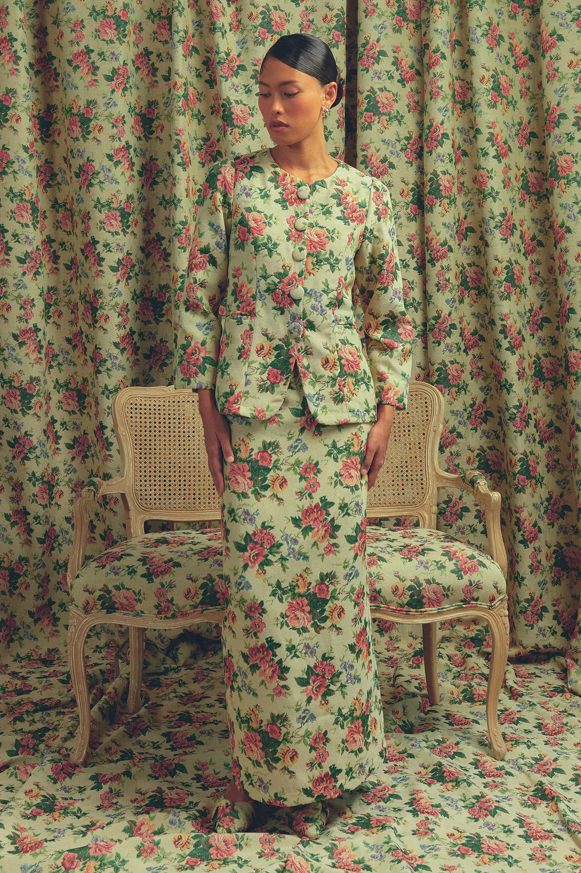 Heritage Brocade Waistcoat in Chamomile