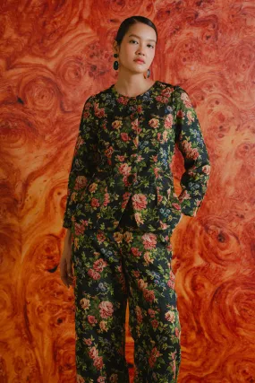 Heritage Brocade Waistcoat in Earl Grey
