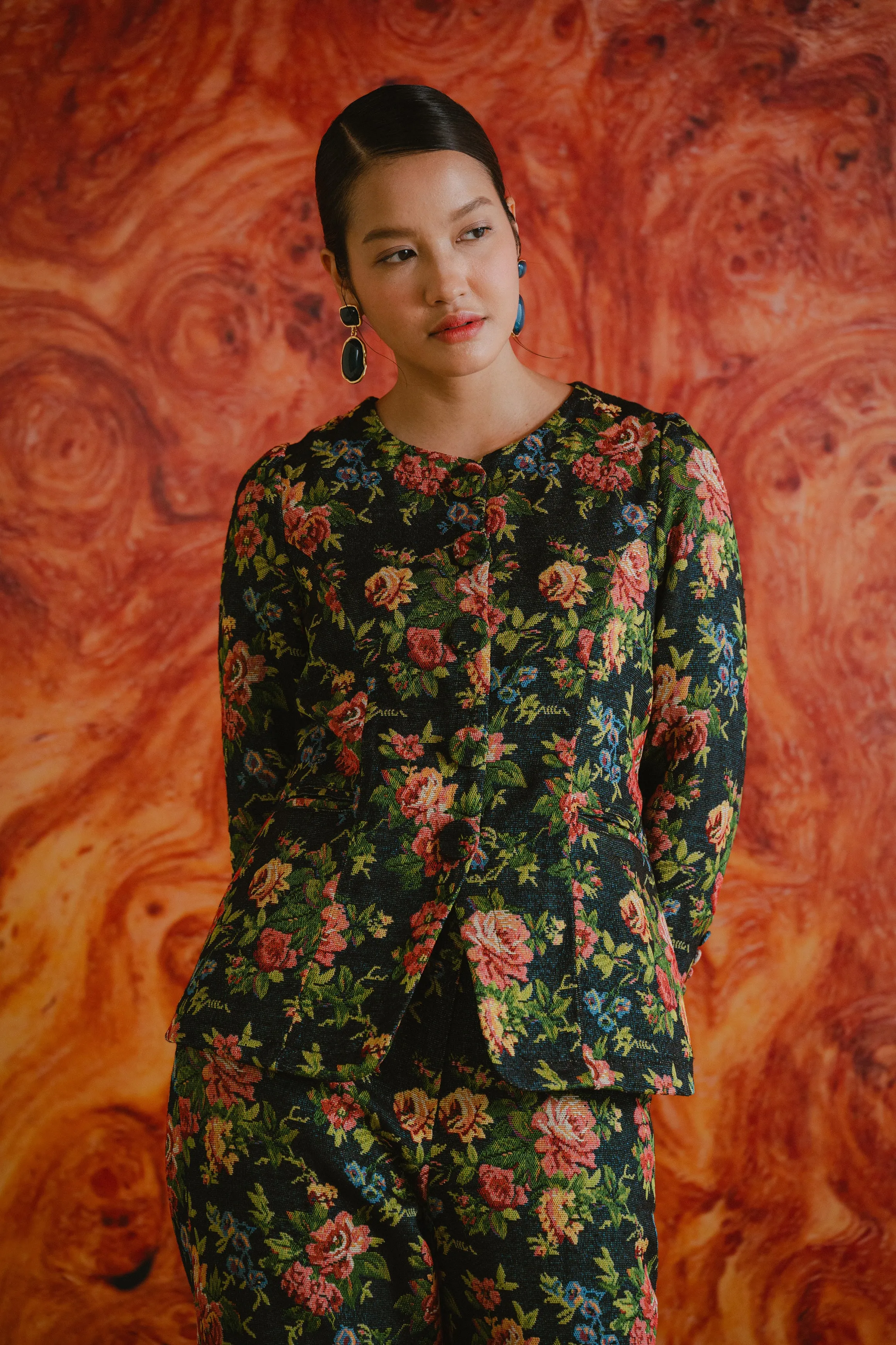 Heritage Brocade Waistcoat in Earl Grey
