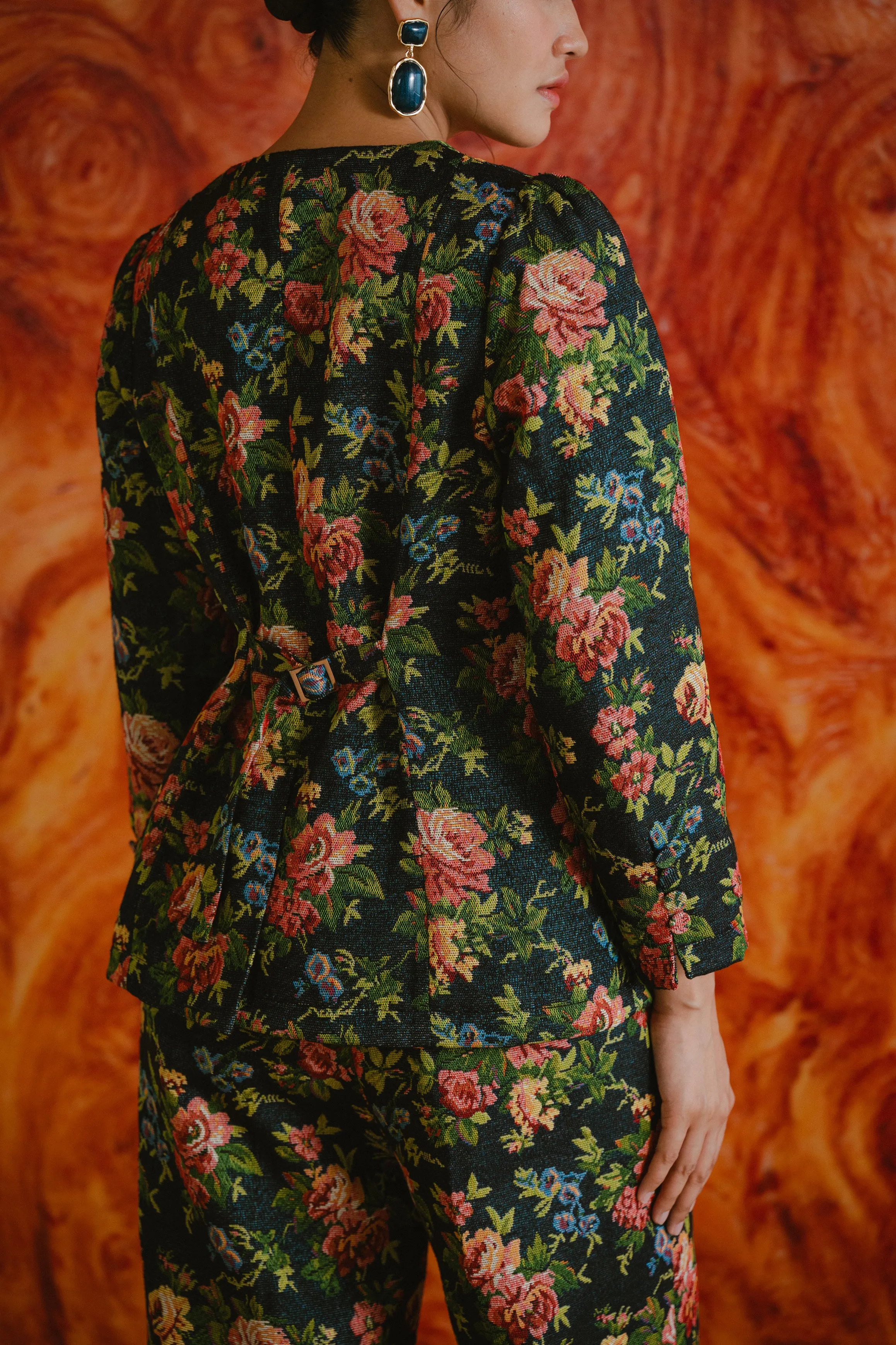 Heritage Brocade Waistcoat in Earl Grey