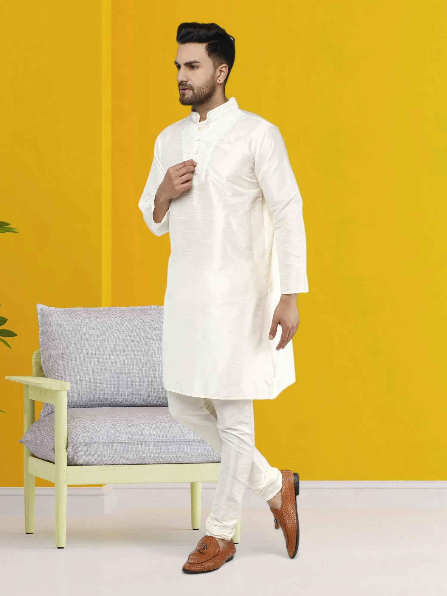 Men's Tunic Kurta Pyjama Traditional Wedding Party Ethnic Dress Set