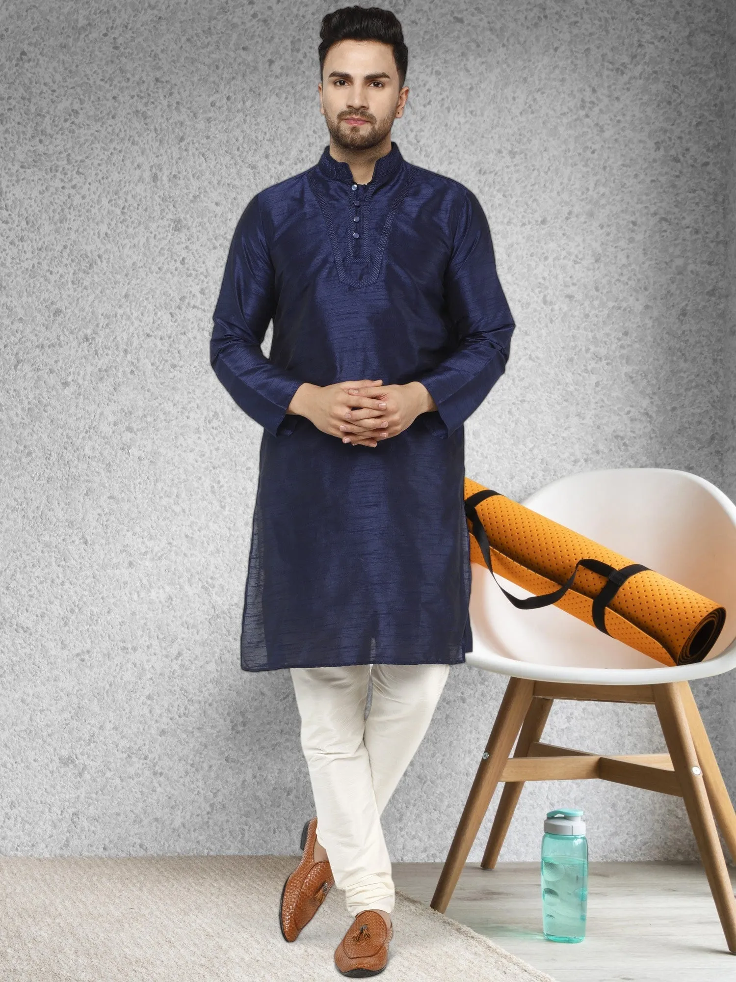 Men's Tunic Kurta Pyjama Traditional Wedding Party Ethnic Dress Set