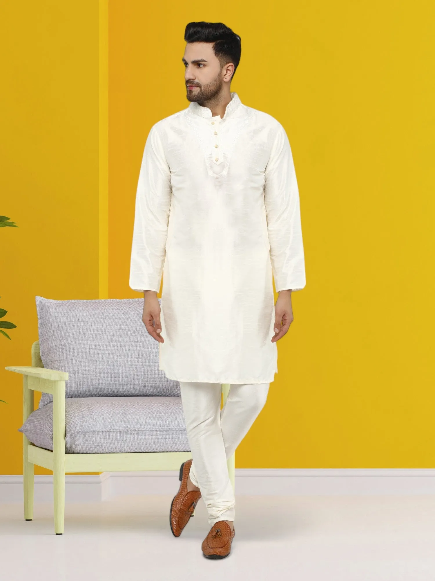 Men's Tunic Kurta Pyjama Traditional Wedding Party Ethnic Dress Set