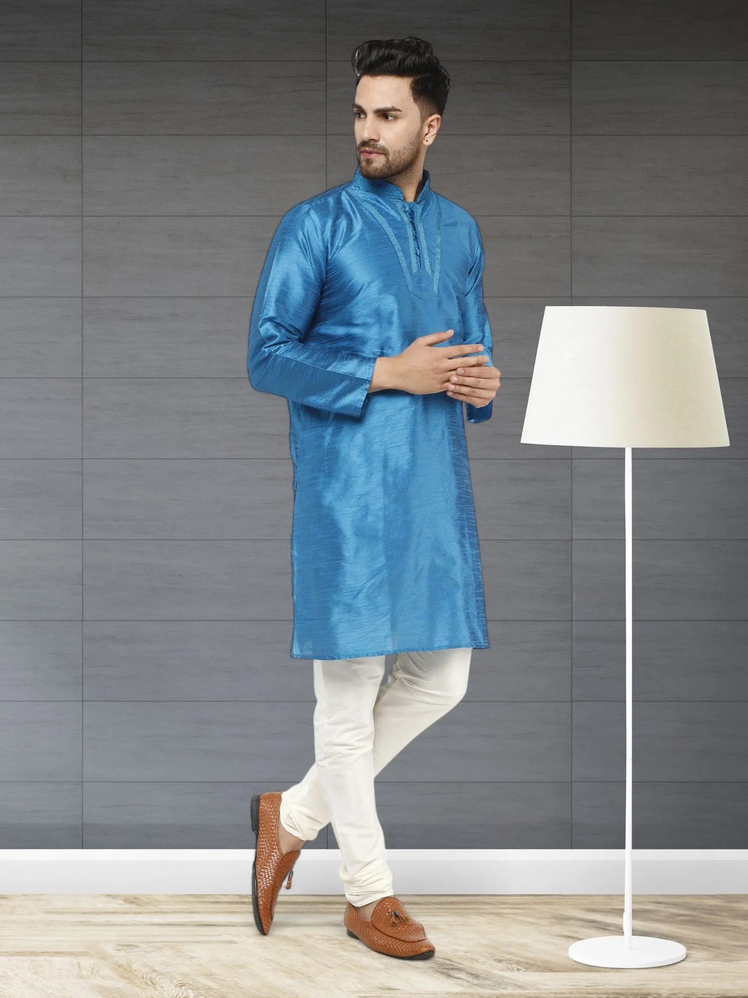 Men's Tunic Kurta Pyjama Traditional Wedding Party Ethnic Dress Set