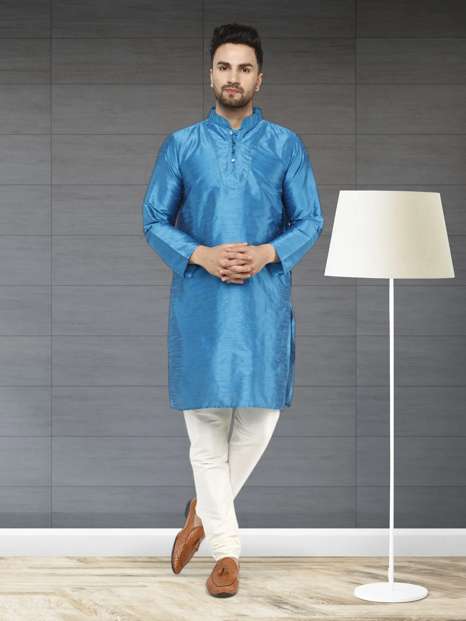 Men's Tunic Kurta Pyjama Traditional Wedding Party Ethnic Dress Set