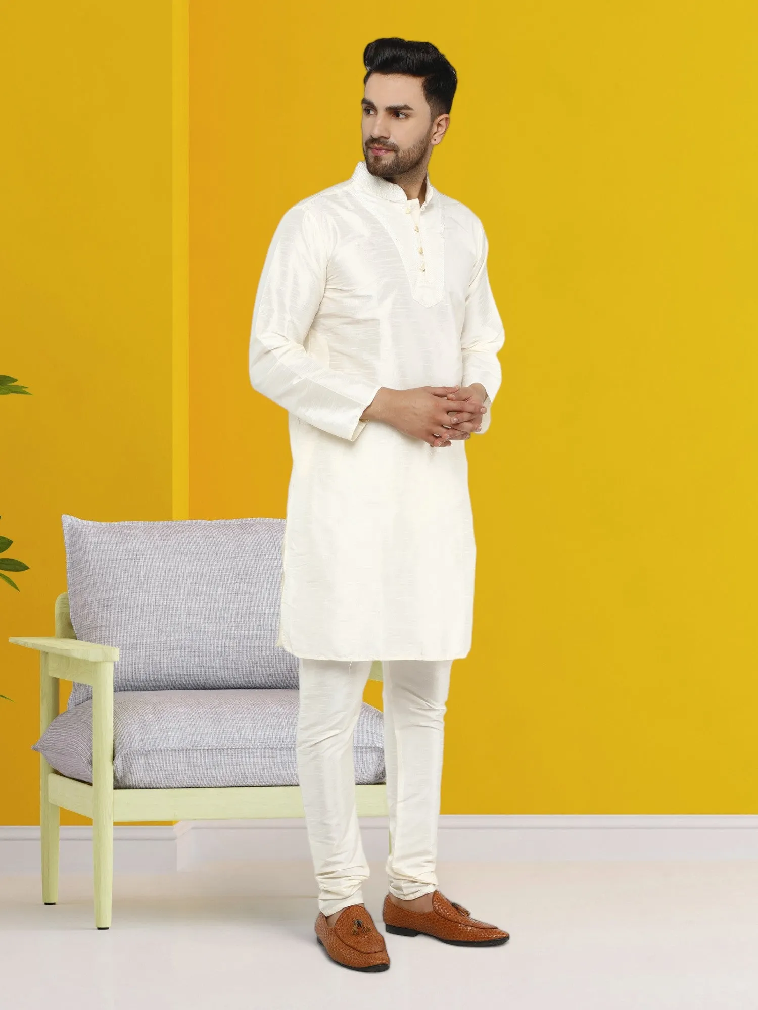 Men's Tunic Kurta Pyjama Traditional Wedding Party Ethnic Dress Set