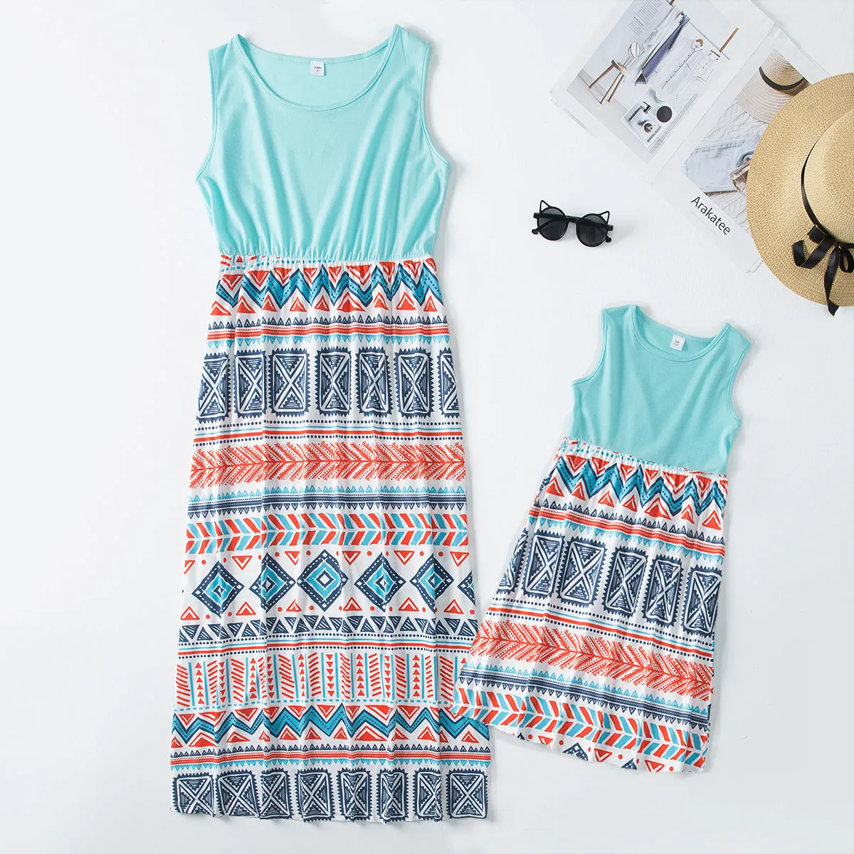 Mom and Daughter Floral Print Sweet Dress