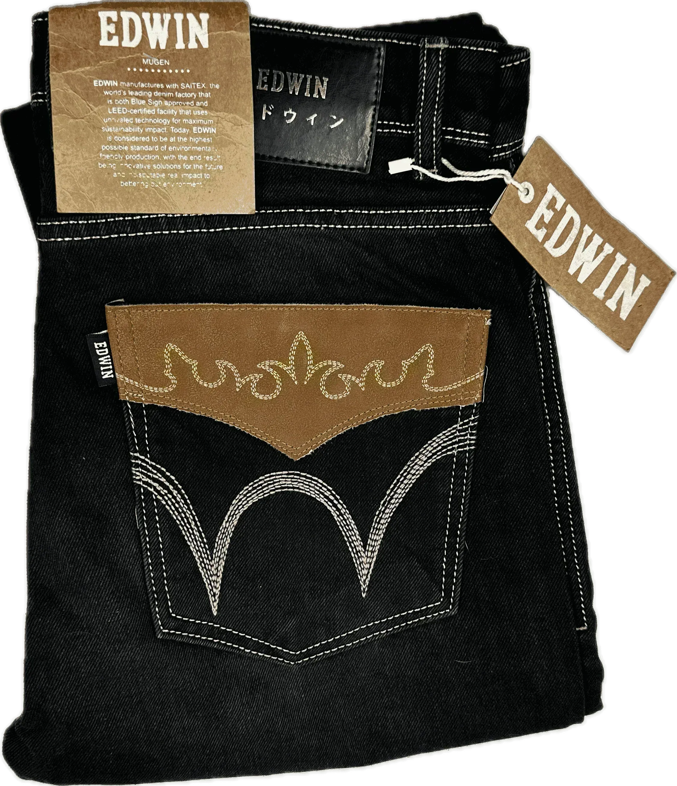 NWT- Edwin Japanese Denim Decorative Pocket Mens Jeans -Size 32