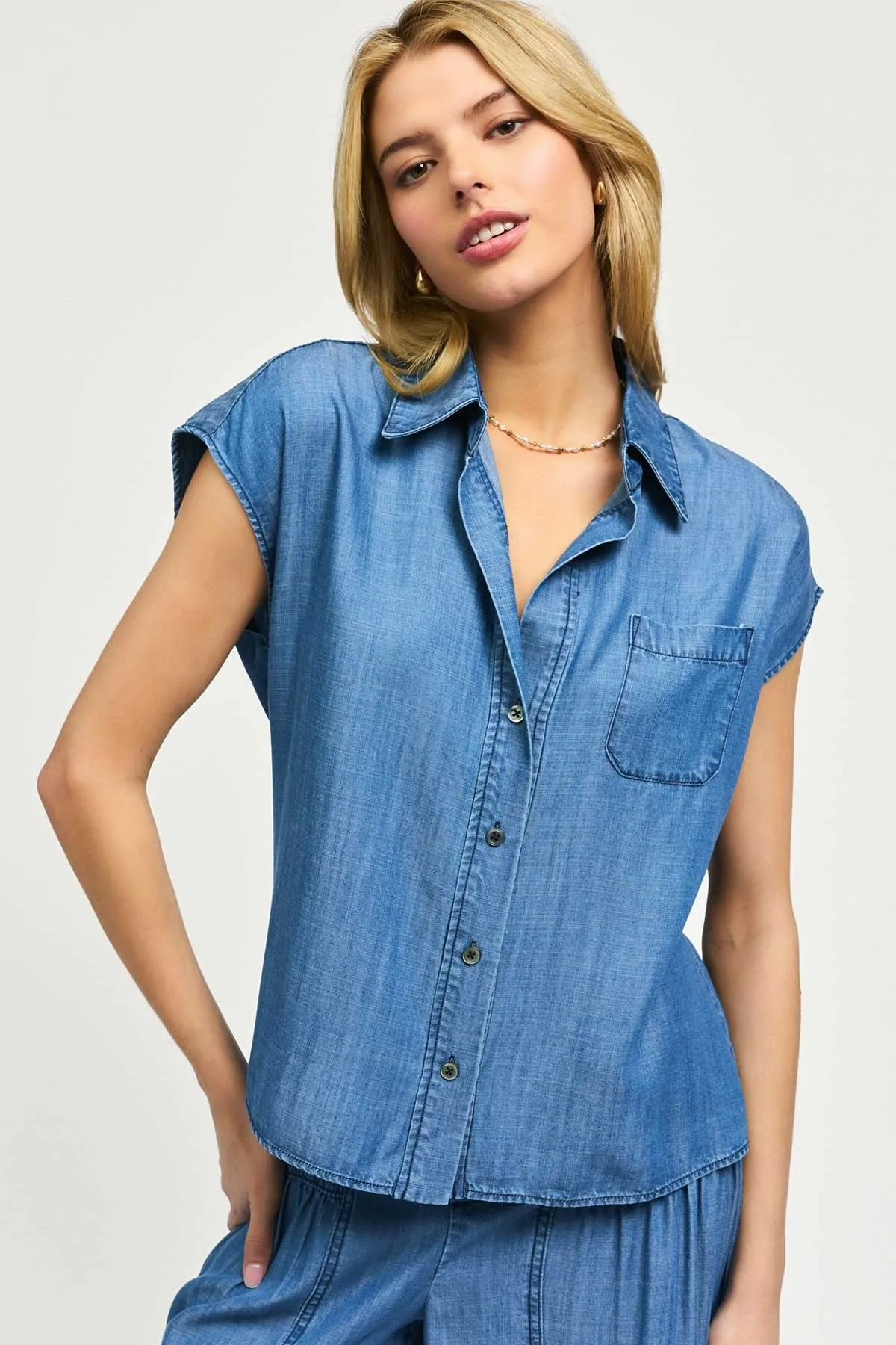 Shelly Button Down | Chambray