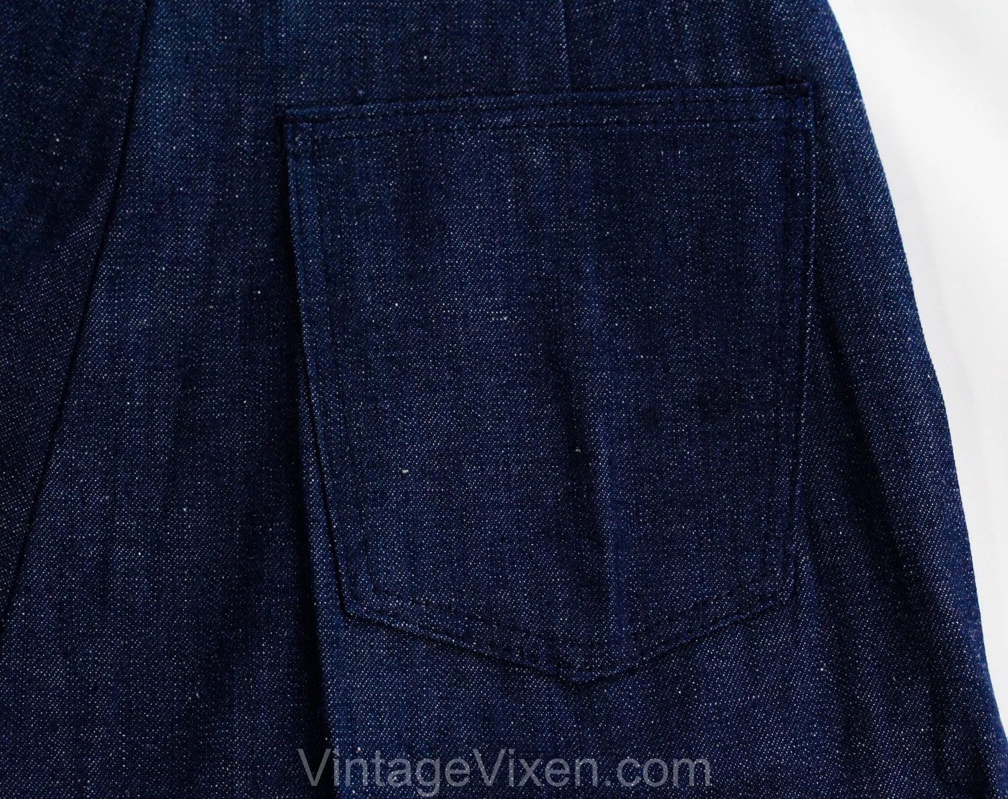 Size 0 Denim Capri Pants - XXS 1950s Classic Pedal Pushers - 50s 60s Dark Blue Indigo Cotton - Pin Up Girl NWT Deadstock - Waist 22.5