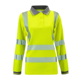 Step Ahead Ladies Hi-Viz Long Sleeve Polo Shirt Class 2/3