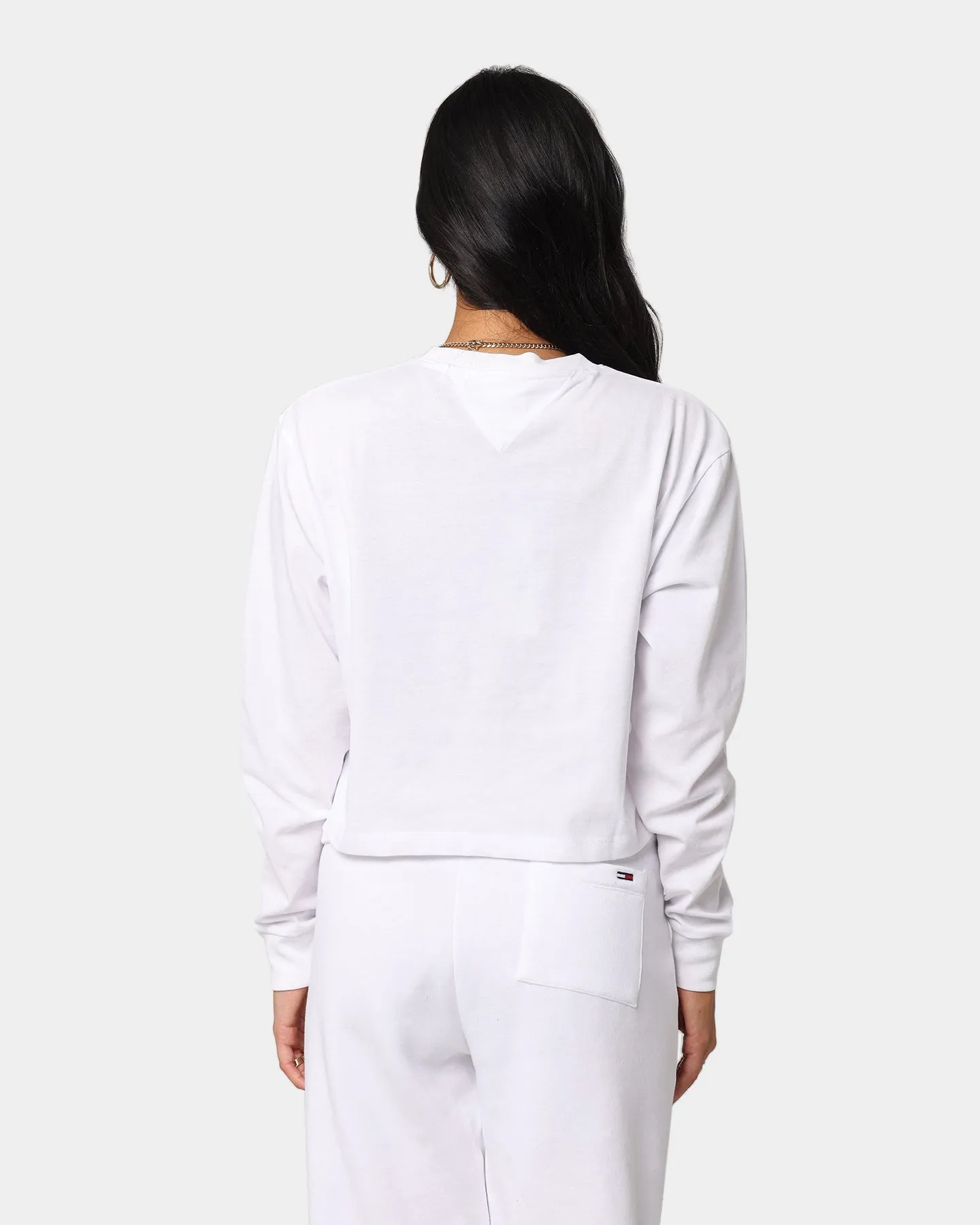 Tommy Jeans Women's Cropped Long Sleeve T-Shirt White